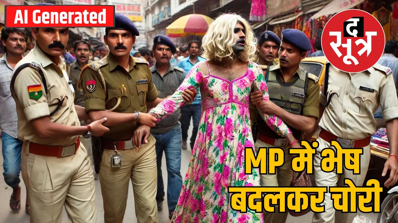 chhatarpur police maxi man thief arrested wearing womens clothes