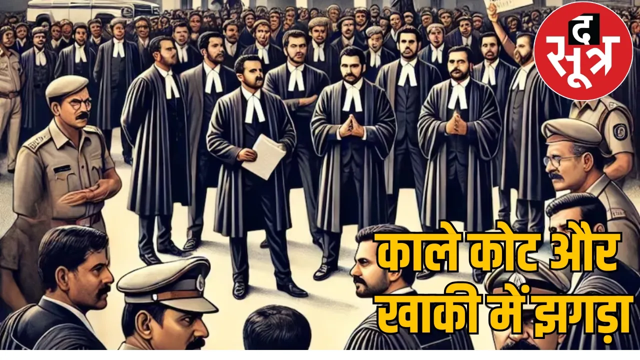 Fight between woman SI and lawyer in Raipur the sootr