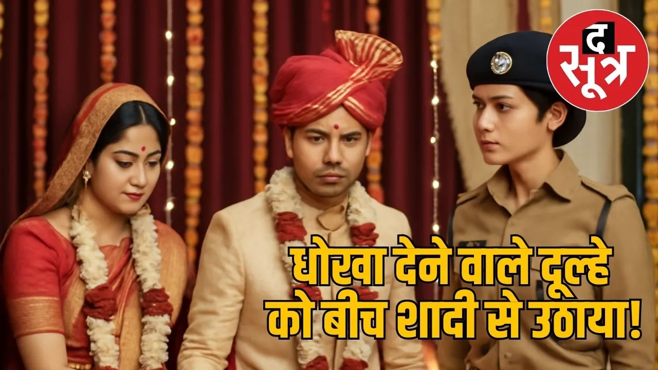Woman police officer reached wedding venue