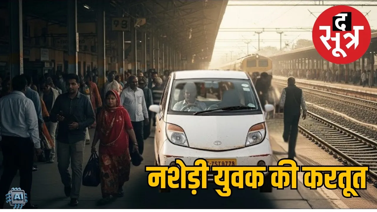 car-on-railway-platform