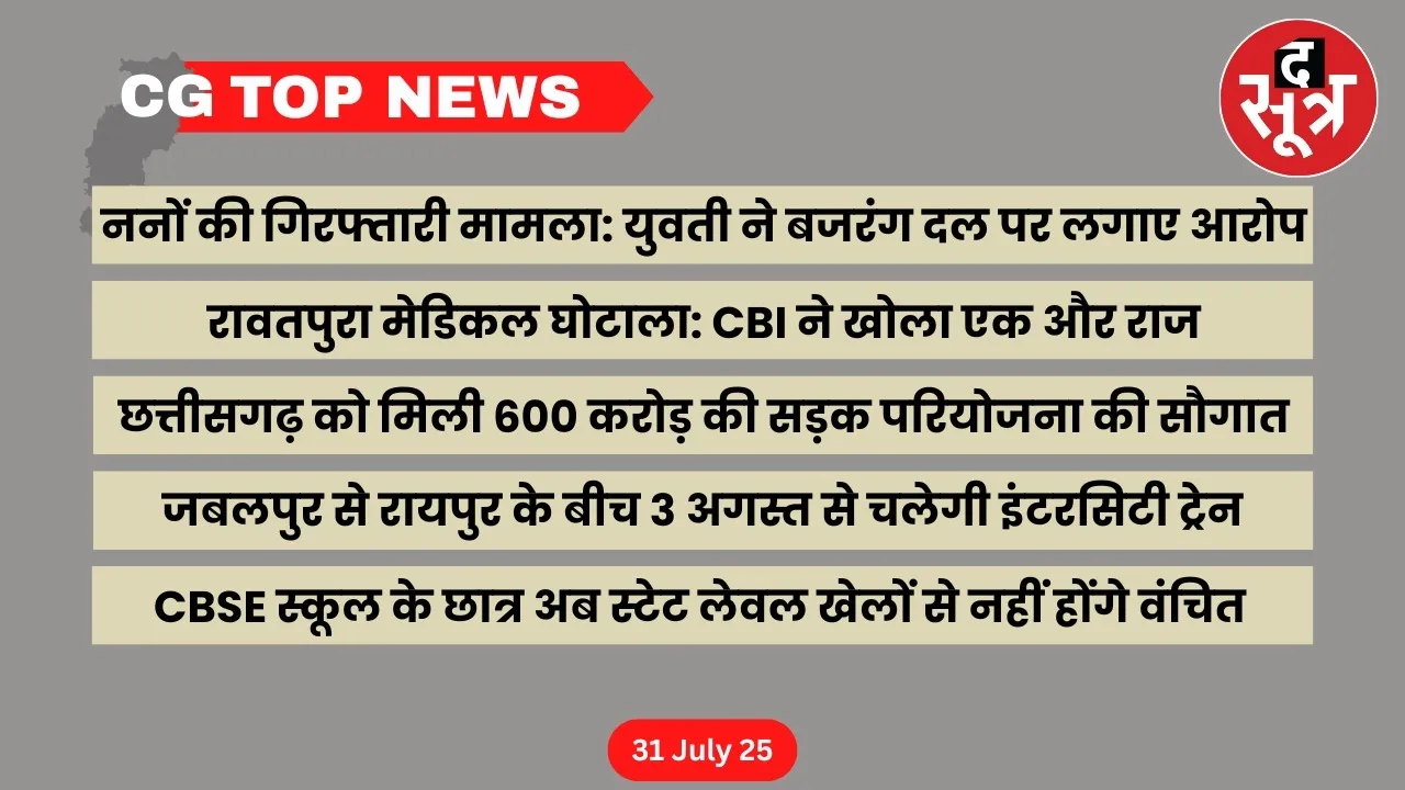 CG Top News Big news of Chhattisgarh the sootr