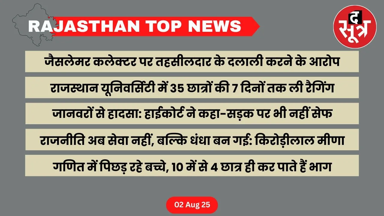 Rajasthan top news 02 August