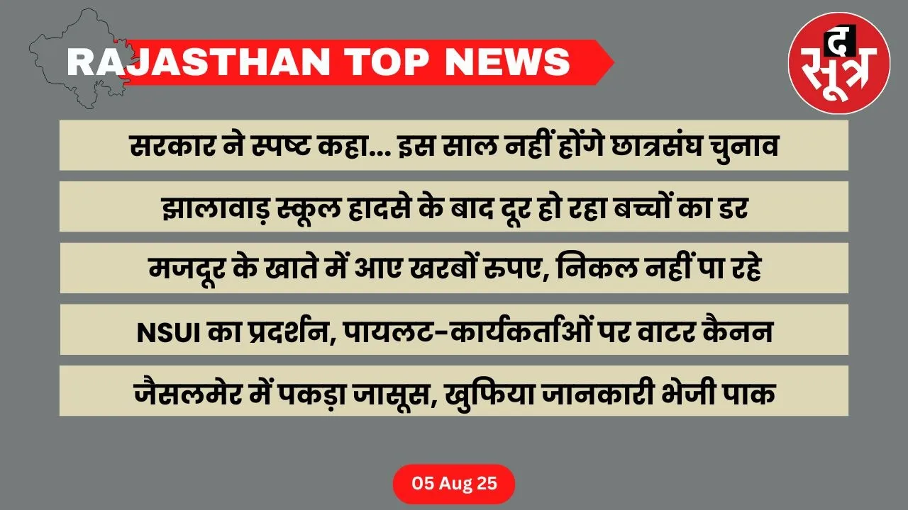Rajasthan top news 05 August