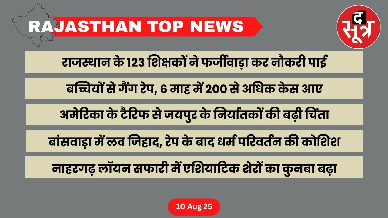Rajasthan top news 10 August