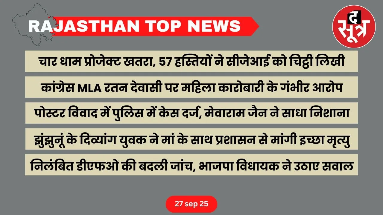 Rajasthan top news 27 sep