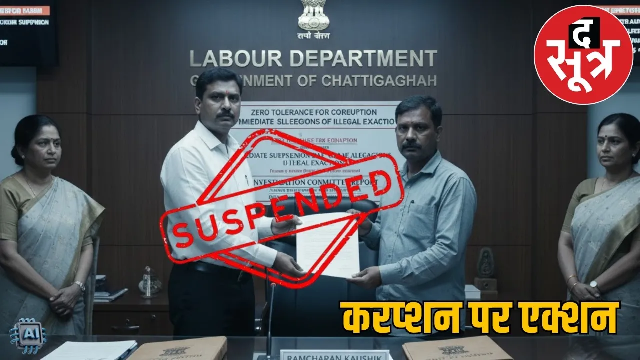chhattisgarh-labour-inspector-suspended-corruption-charges-raipur