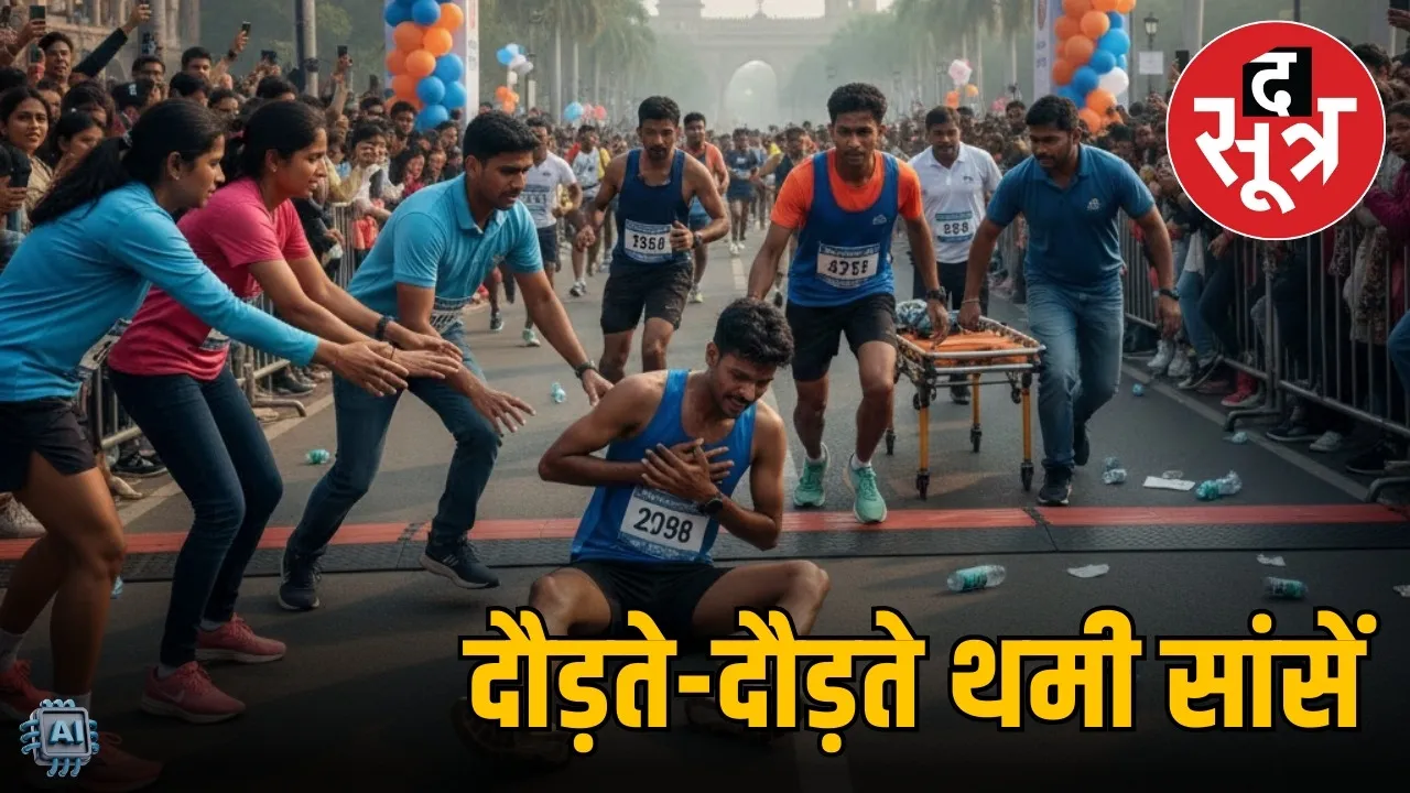 indore marathon youth death heart attack finish line
