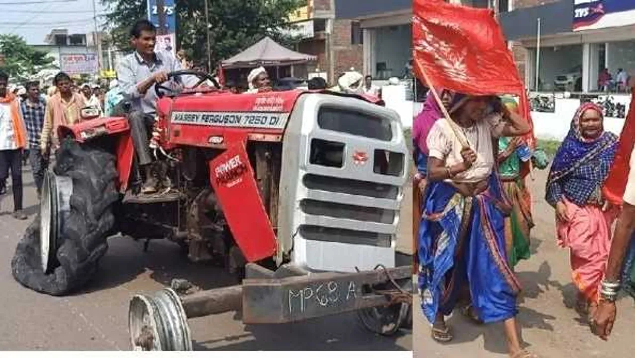 बुरहानपुर: आदिवासियों ने जब्त ट्रैक्टर छुड़ाया, बिना टायर-ट्यूब के चलाकर ले गए