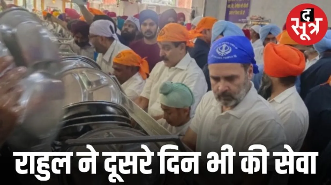 अमृतसर के स्वर्ण मंदिर में लगातार दूसरे दिन पहुंचे राहुल गांधी, लंगर घर में दी अपनी सेवा, एसजीपीसी ने सियासत कहा