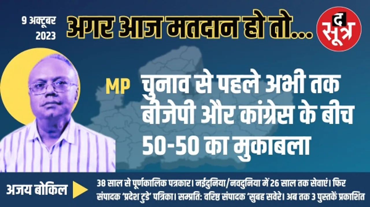 मध्यप्रदेश में अब बीजेपी और कांग्रेस के बीच 50-50 का मुकाबला