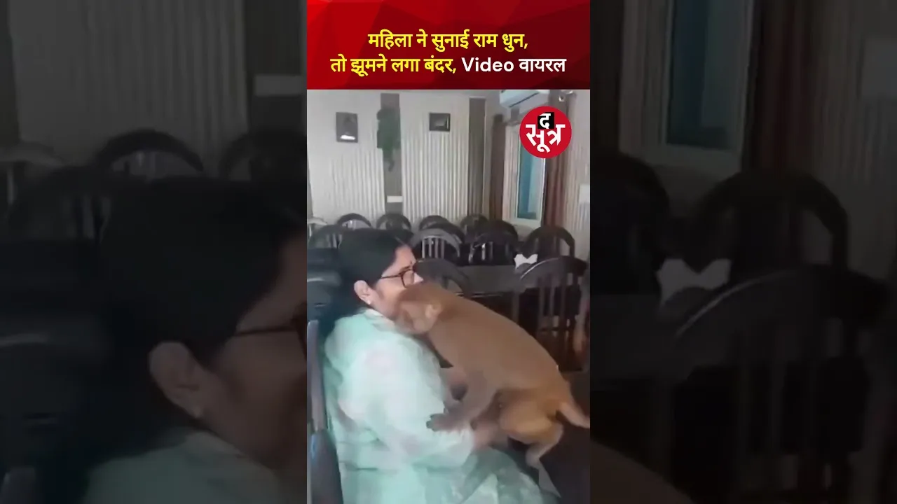 महिला ने सुनाई राम धुन, तो झूमने लगा बंदर, video viral #shorts #viralvideo