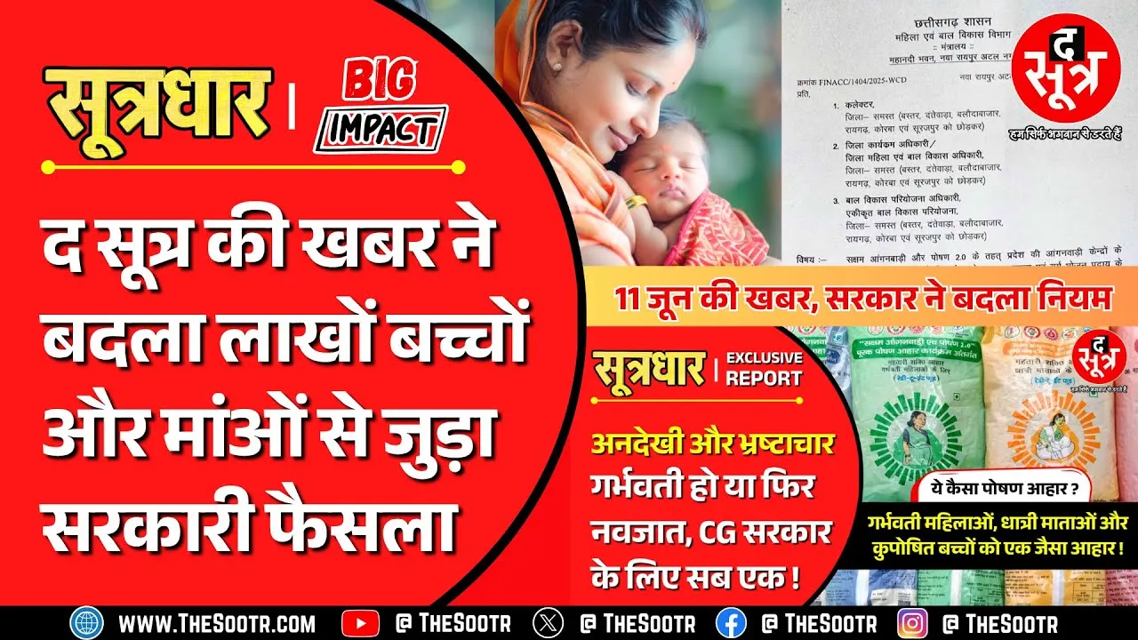 The Sootr की खबर ने महिला एवं बाल विकास की पूरी पॉलिसी ही बदलवा दी...