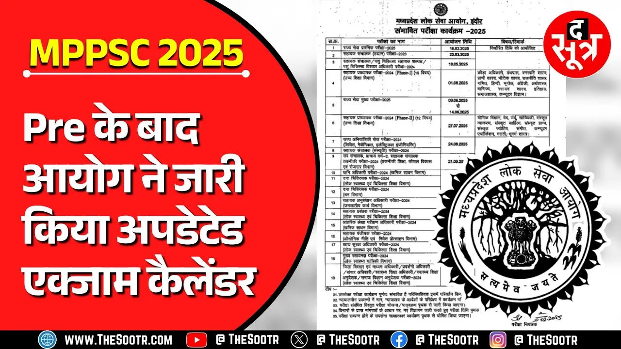 MPPSC 2025 : Prelims के बाद आयोग ने जारी किया Updated Exam Calendar, इस दिन से शुरू होगी Mains