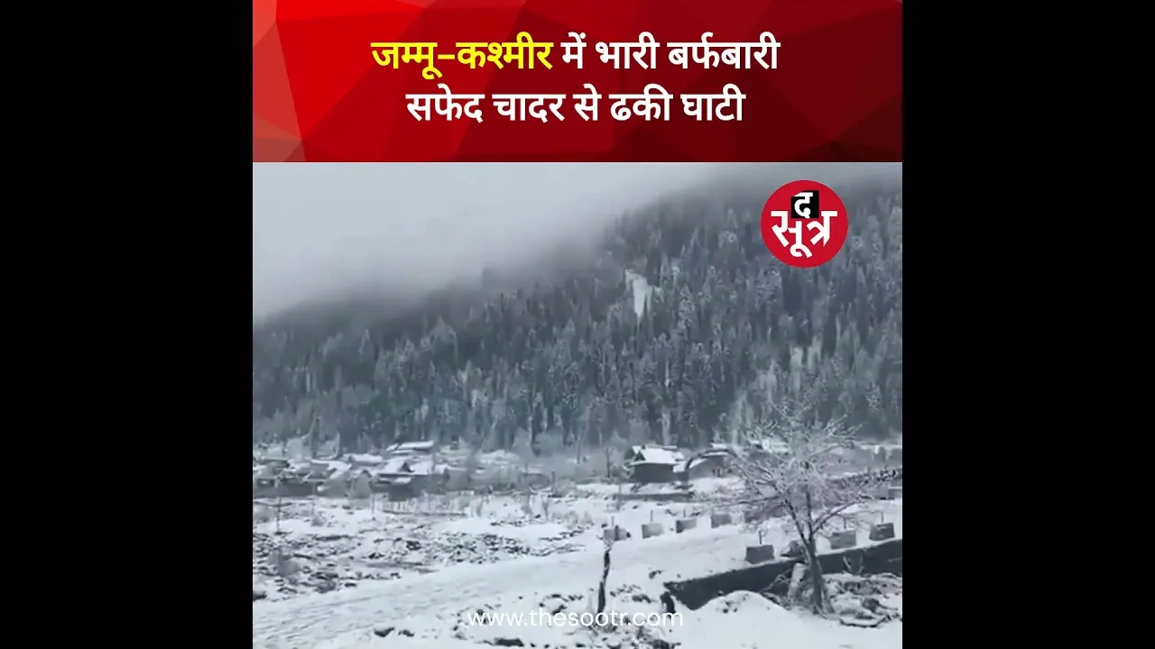 जम्मू-कश्मीर में भारी बर्फबारी, सफेद चादर से ढकी घाटी #shorts #naturebeauty