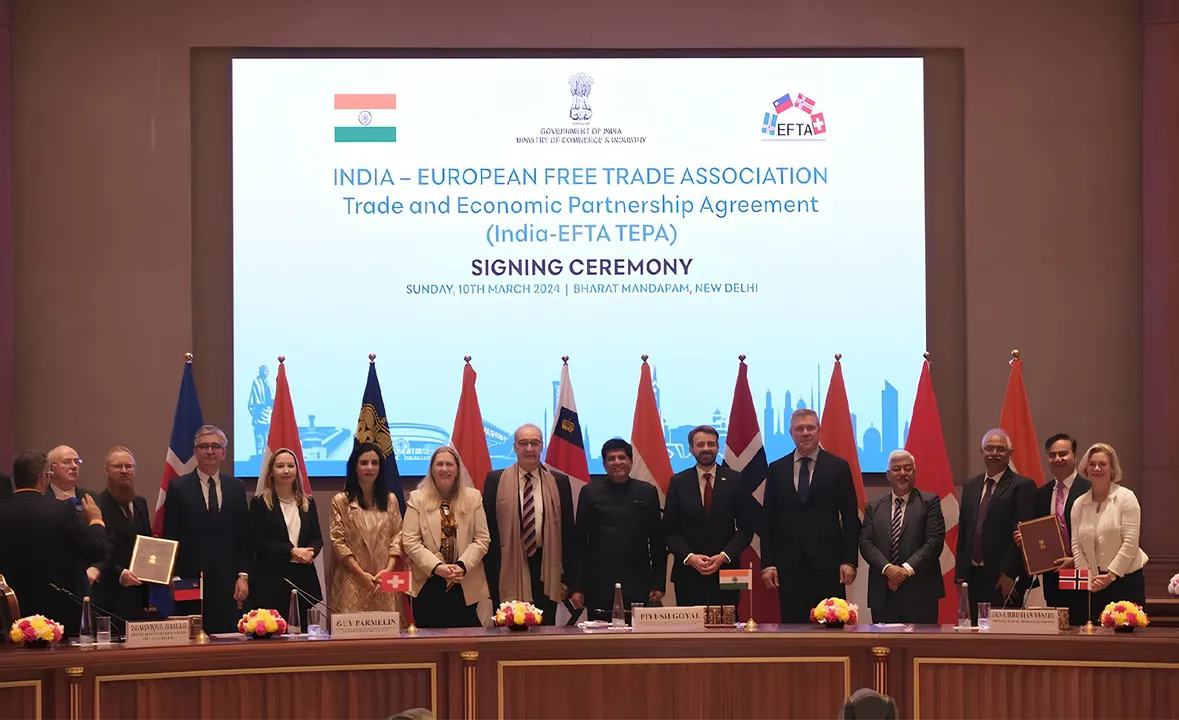 India signs trade agreement with EFTA