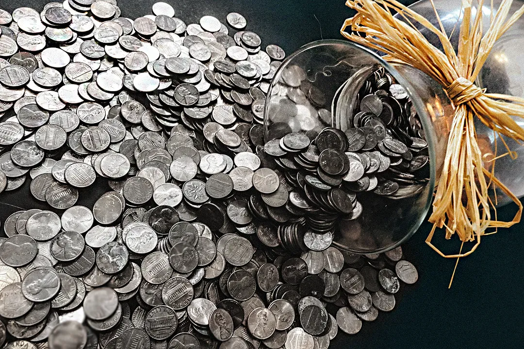  coins and jar