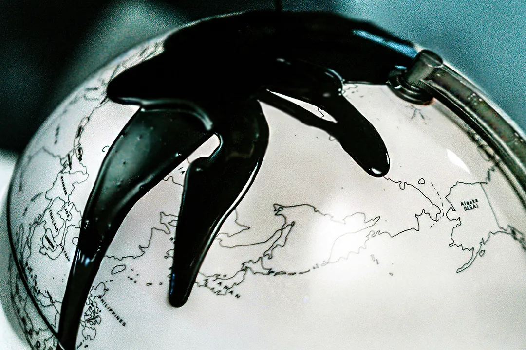 oil on globe