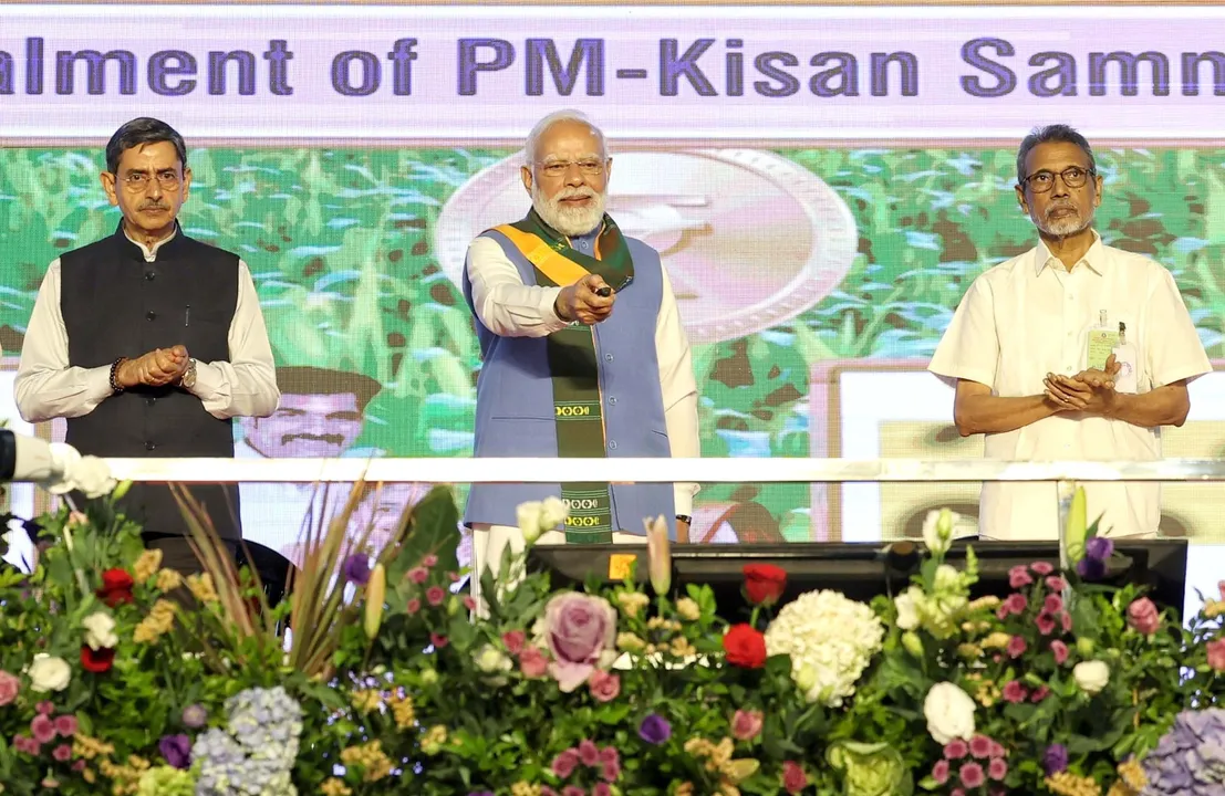  COIMBATORE, NOV 19 (UNI): Prime Minister Narendra Modi inaugurates the South India Natural Farming Summit-2025, in Coimbatore on Wednesday Photograph: (UNI) 
