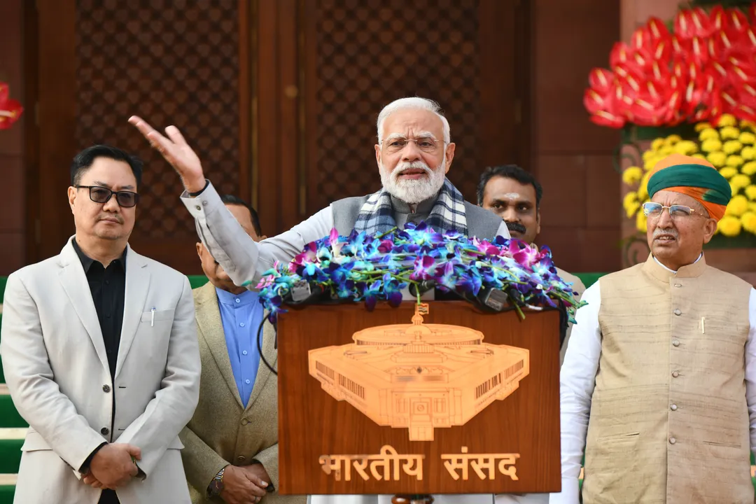  MODI AT SANSAD Photograph: (UNI) 