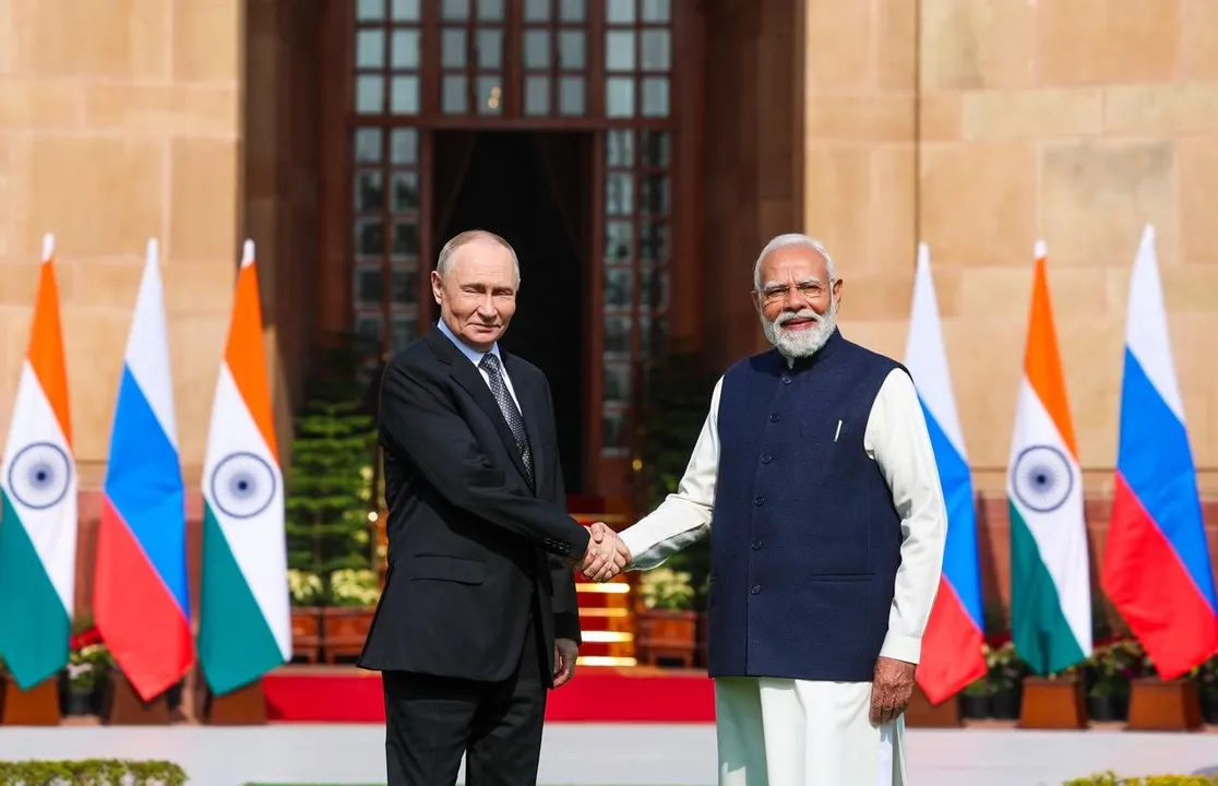 modi putin meeting Photograph: (x) 