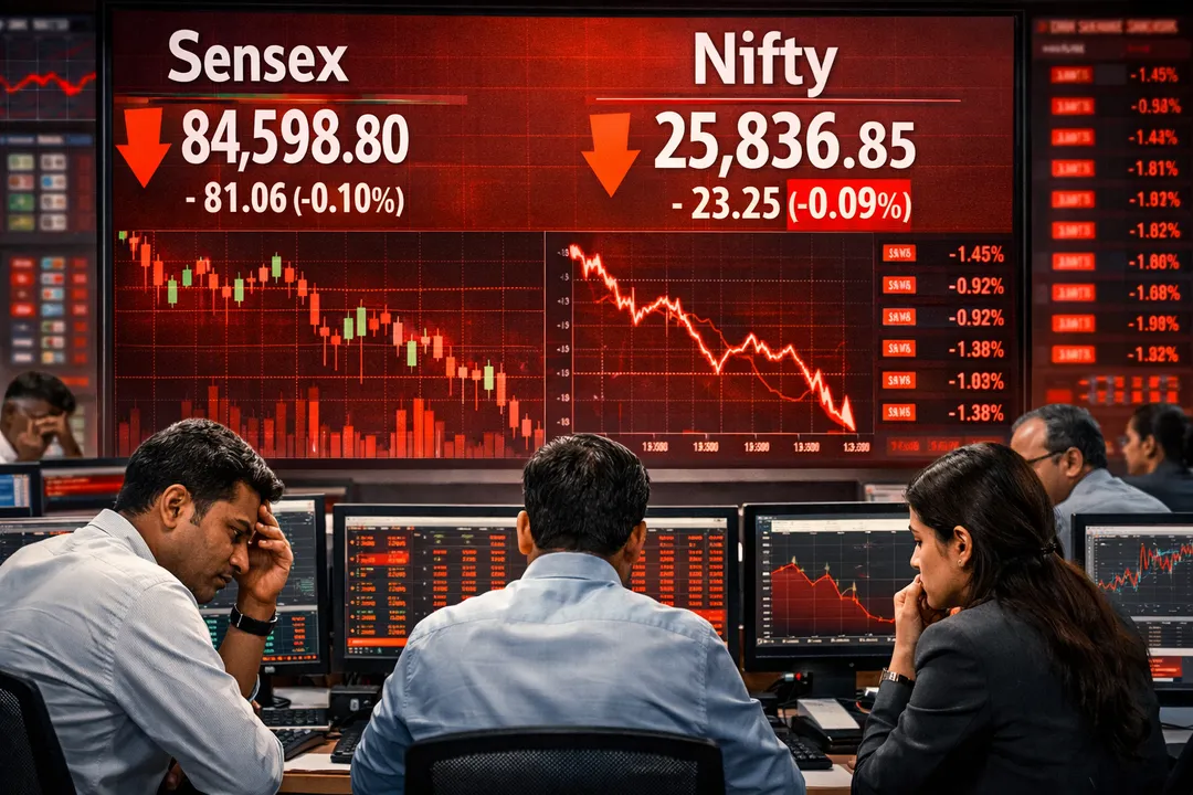  शुरुआती कारोबार में शेयर बाजार पर दबाव: मुनाफावसूली से सेंसेक्स-निफ्टी फिसले