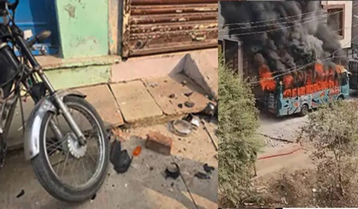  उज्जैन के तराना में दो पक्षों के बीच विवाद बना हिंसक, पत्थरबाजी के बाद उपद्रवियों ने फूंक दी बस, एक युवक घायल