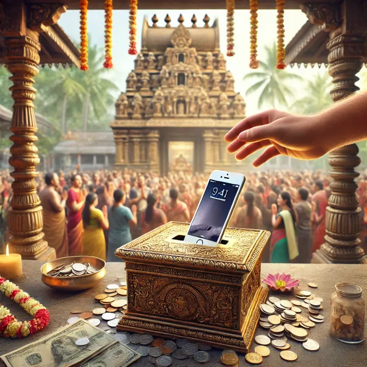 आईफोन गलती से गिरा दानपेटी में, मंदिर प्रशासन ने कहा - अब यह भगवान की संपत्ति" 