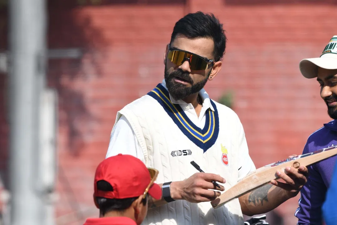  NEW DELHI, JAN 28 (UNI):- Delhi's player Virat Kohli at a training session ahead of the Ranji Trophy cricket match between Delhi and Railways, at the Arun Jaitley Stadium, in New Delhi on Tuesday. UNI PHOTO PSB9U 