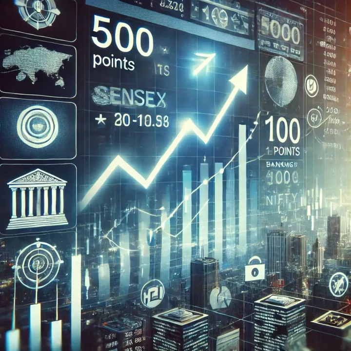  "सेंसेक्स में 500 अंक से ज्यादा की तेजी, 76,000 पर कारोबार; निफ्टी 100 अंक चढ़ा" 