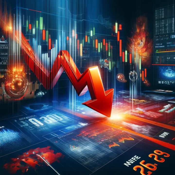  "शेयर बाजार में गिरावट जारी: सेंसेक्स 76,000 से नीचे, निफ्टी 23,000 के पार, रुपया 26 पैसे मजबूत" 
