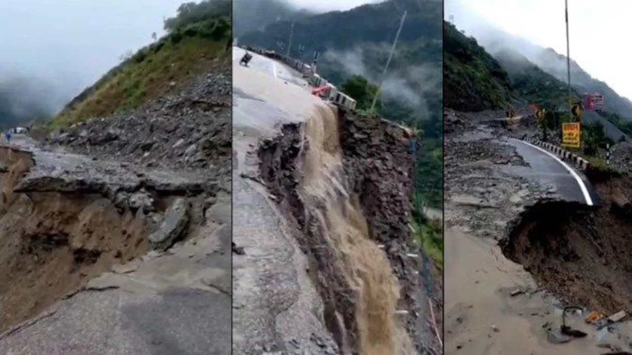  चंडीगढ़-मनाली नेशनल हाईवे फिर से बंद : कैंची मोड़ के पास पूरी तरह धंसा राजमार्ग, बहाली मुश्किल; प्रशासन के सामने बड़ी चुनौती