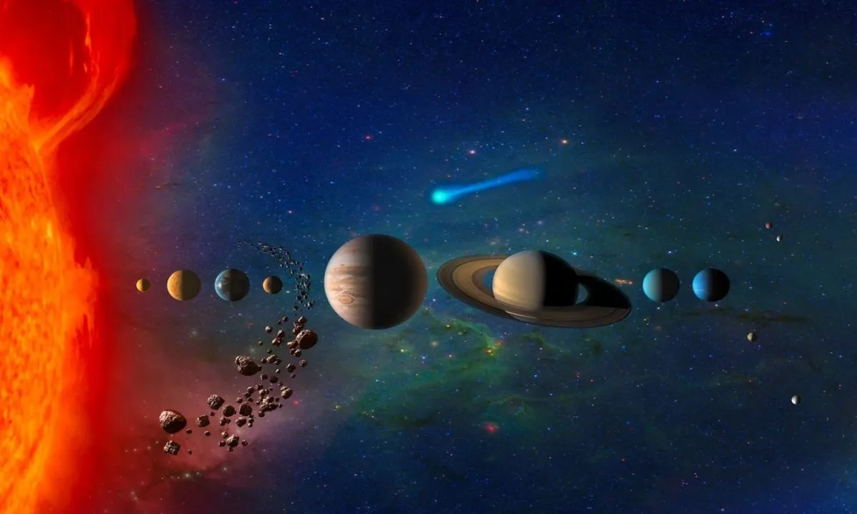  Photograph: (An artist's simplified concept of our solar system. NASA) 