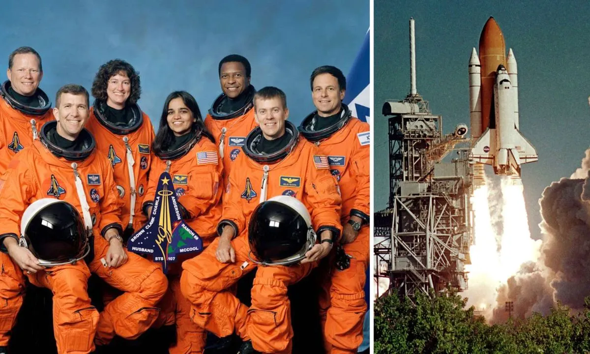  On February 1, 2003, NASA’s space shuttle Columbia broke apart while re-entering Earth’s atmosphere Photograph: (Skynews) 