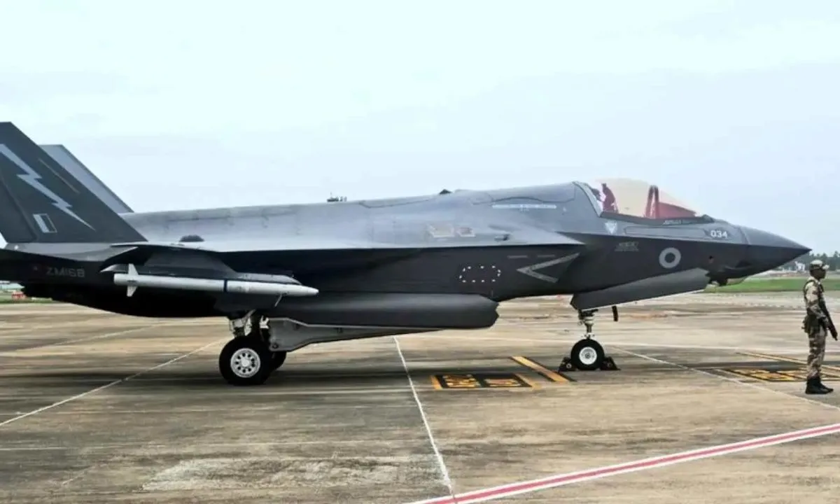  The F-35B—one of the most advanced fifth-generation fighter jets in the world—was part of a routine Indo-UK naval exercise in the region. Photograph: (News Arena India) 