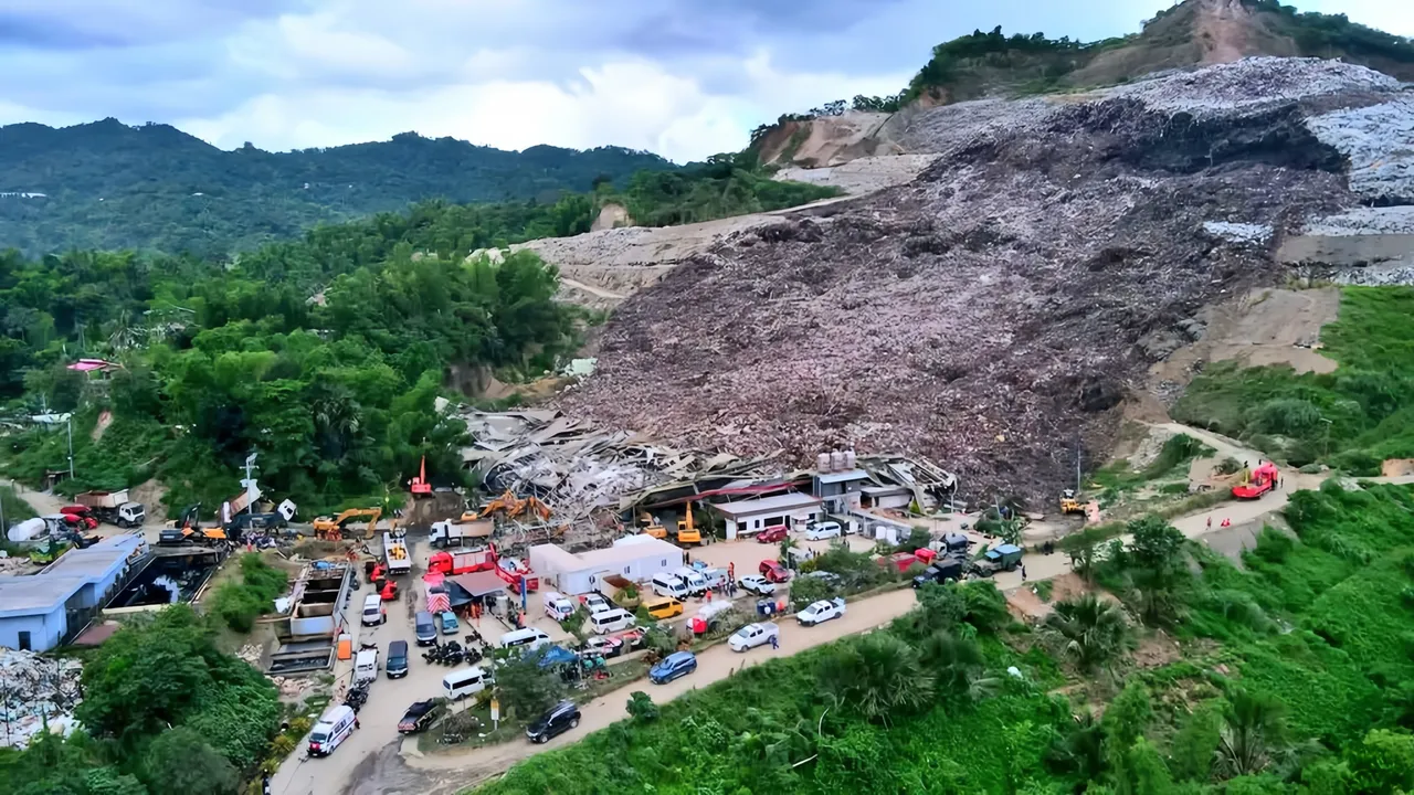 garbage heap collapses at Philippines Landfill