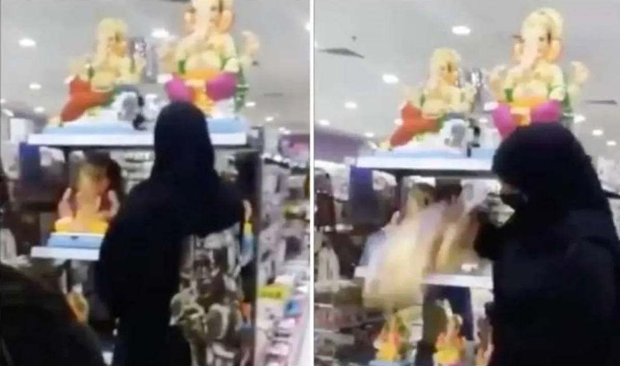  Wonder if Hinduphobia is real? Burqa clad woman breaks all Ganpati idols in-store before Ganesh Chaturthi in Bahrain