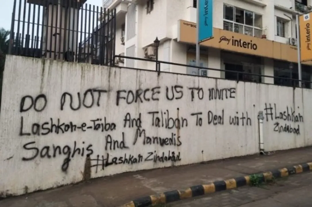  Graffiti in support of Lashkar-e-Taiba and Taliban comes up in streets of Karnataka’s Mangaluru