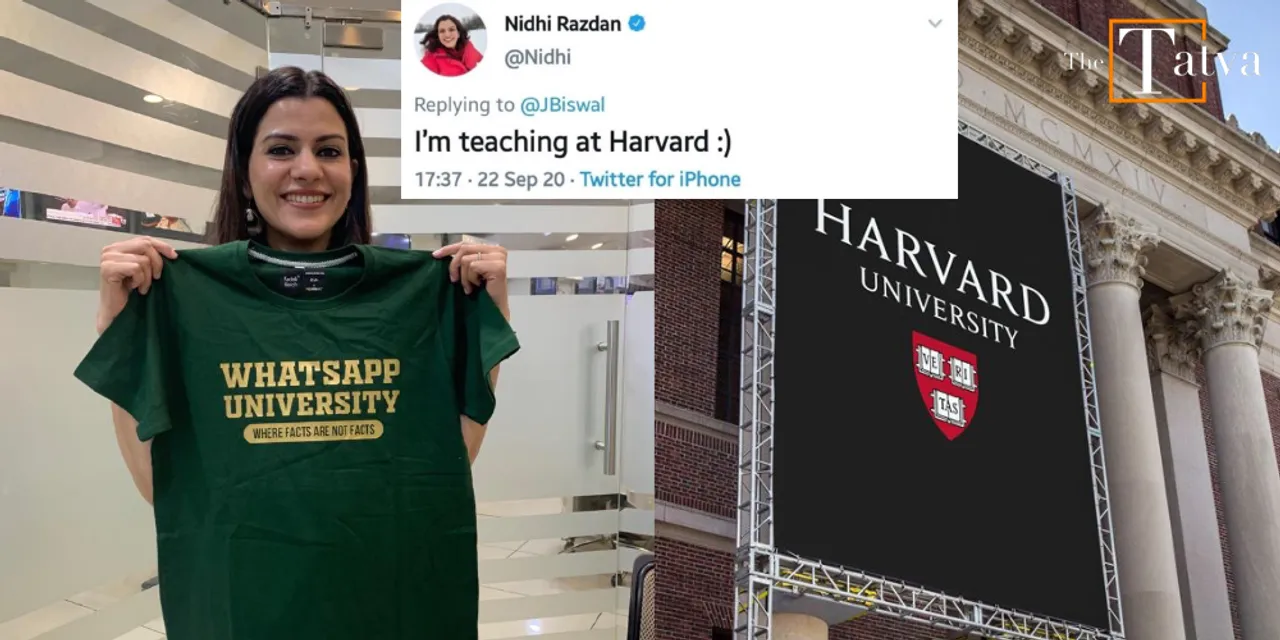  NDTV’s Nidhi Razdan claimed she was 'teaching at Harvard' without an interview, and these are the journalists we rely upon