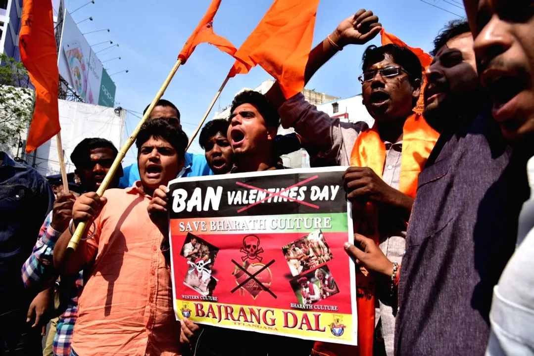  Indian RW proudly promotes activities of Bajrang Dal on Valentines Day and later foul cries when left defames them