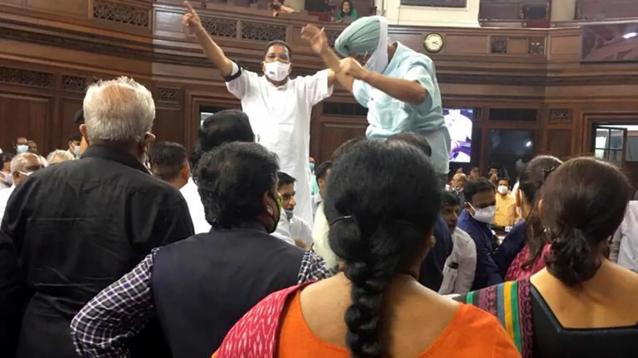  Opposition creates chaos in the parliament, Rajya Sabha chairman Venkaiah Naidu breaks down expressing deep anguish