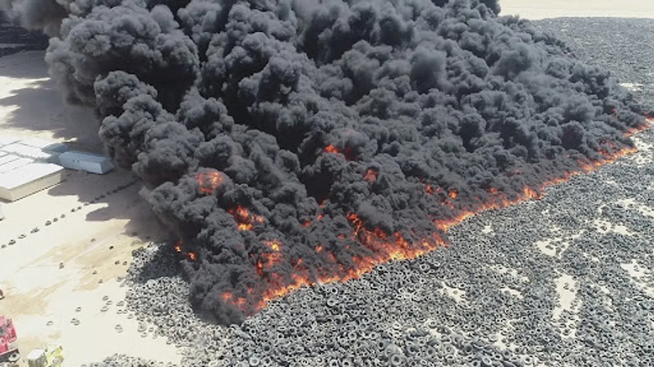 World's biggest tyre graveyard is on fire