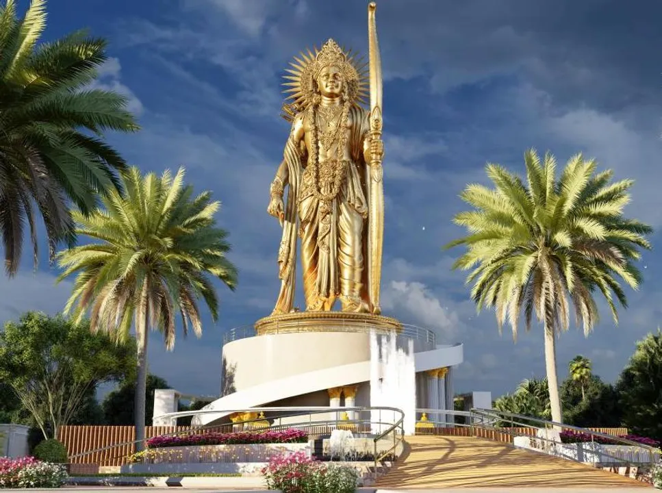  Amit Shah lays the foundation of  108-feet Ram statue in Andhra Pradesh