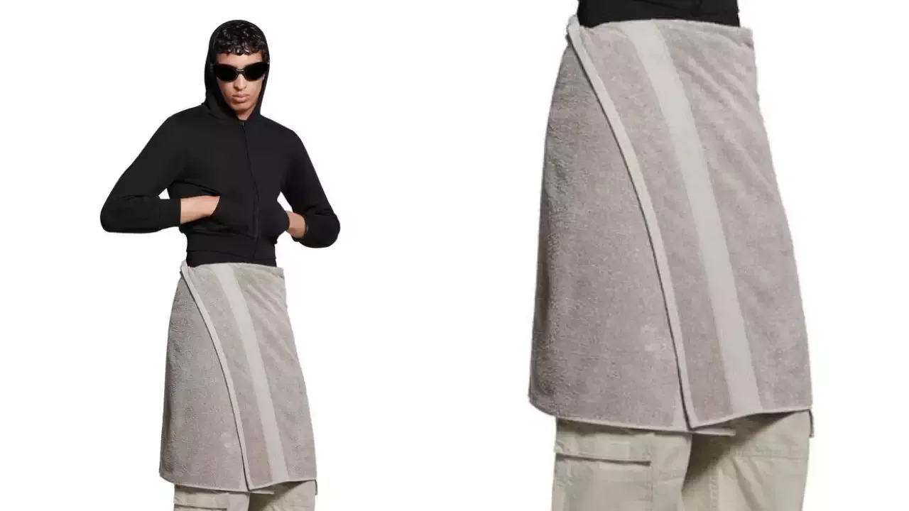  Balenciaga is teasing us yet again with Rs 77,000 bath towel skirt