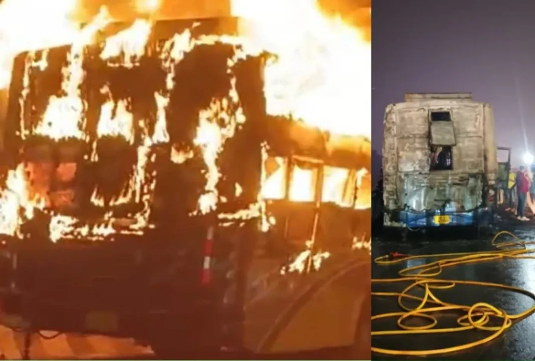 Sleeper bus in Gurugram catches fire, 2 dead and 12 injured