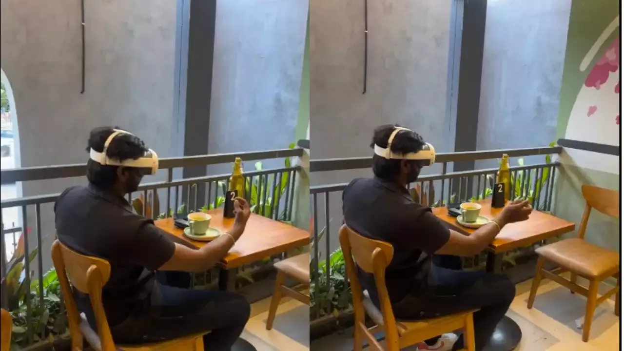  The future has arrived: Man Dines Alone at Bengaluru Restaurant While Wearing VR Headset