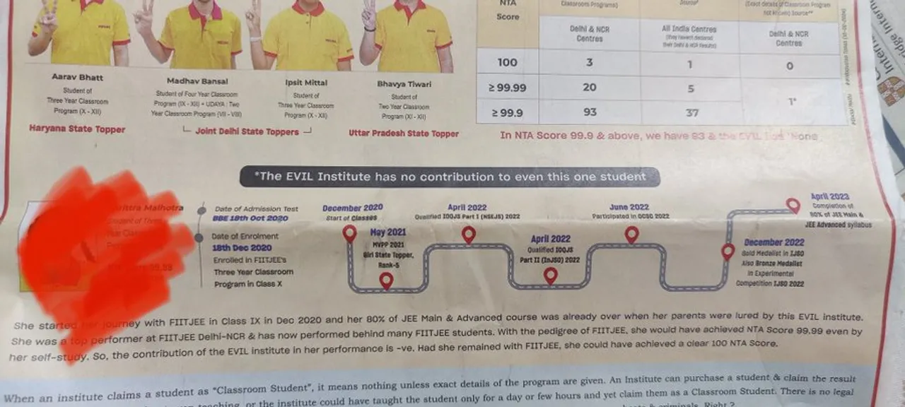  FIITJEE slammed over ‘controversial’ ad belittling girl