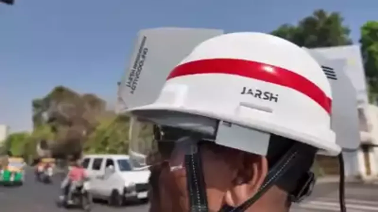  Beating the heat: Vadodara traffic police gets cool with AC helmet