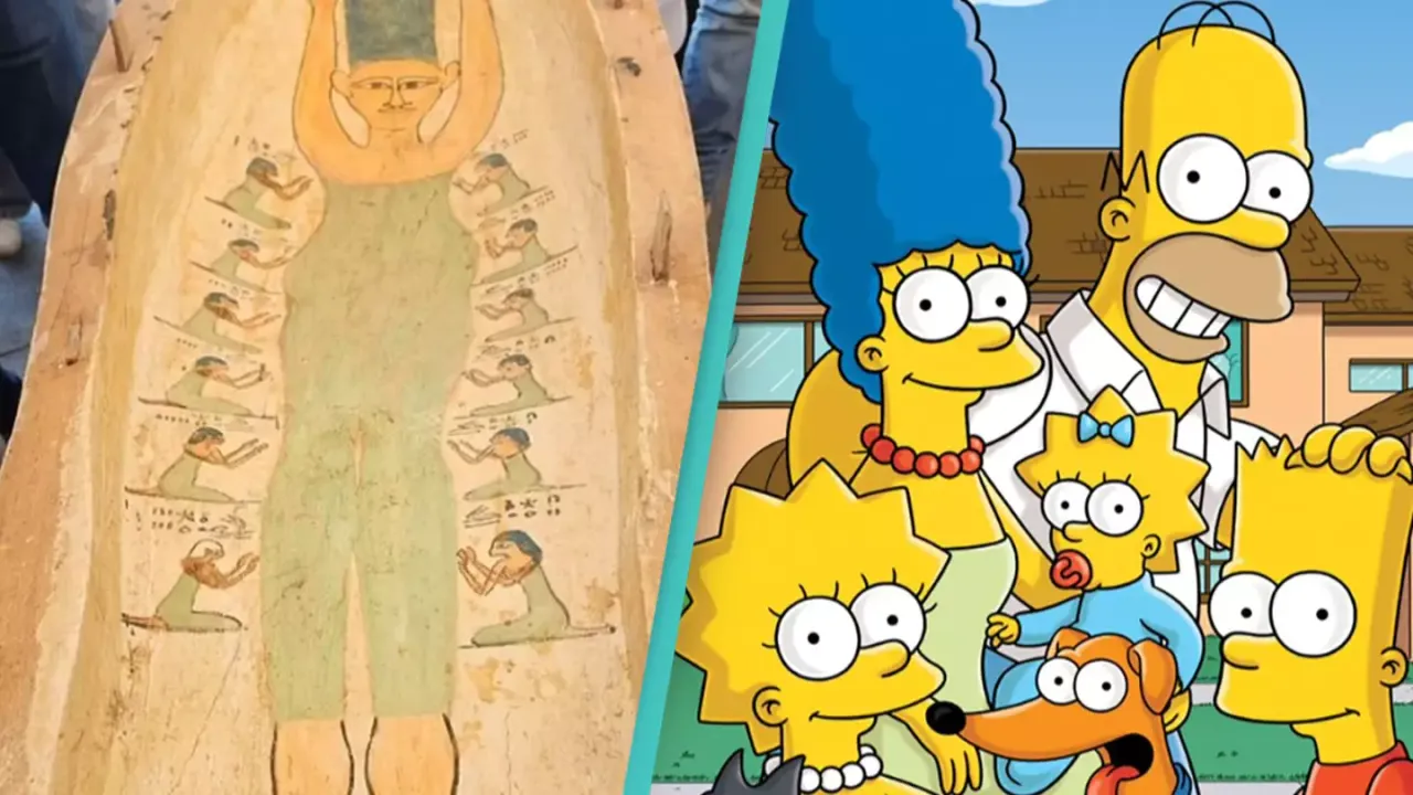  Archaeologists Discover 'Marge Simpson' Lookalike on Ancient Egyptian coffin