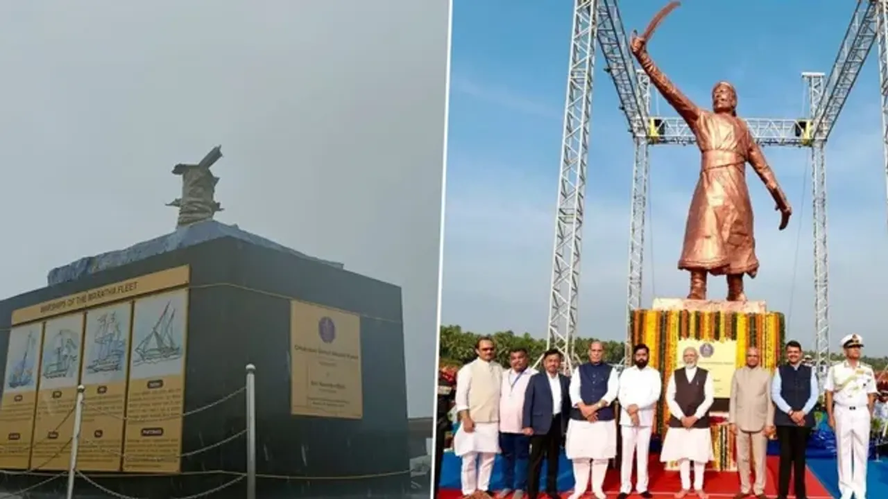  Chhatrapati Shivaji Maharaj statue collapses after 8 months of inauguration, Blame game begins