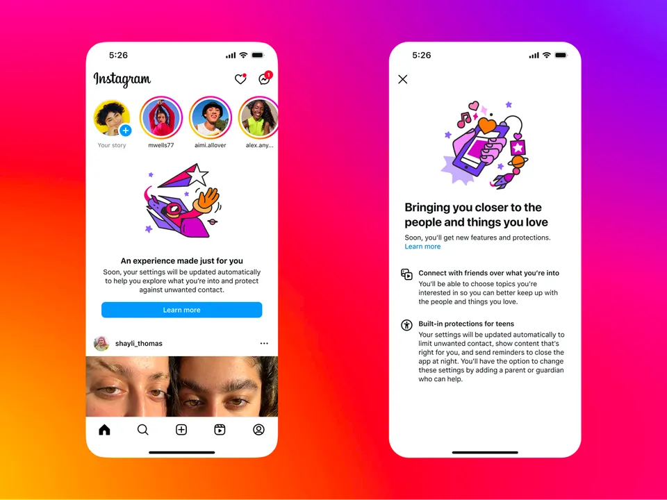  Under-18 Instagram users will soon have their profiles categorized as "teen accounts"